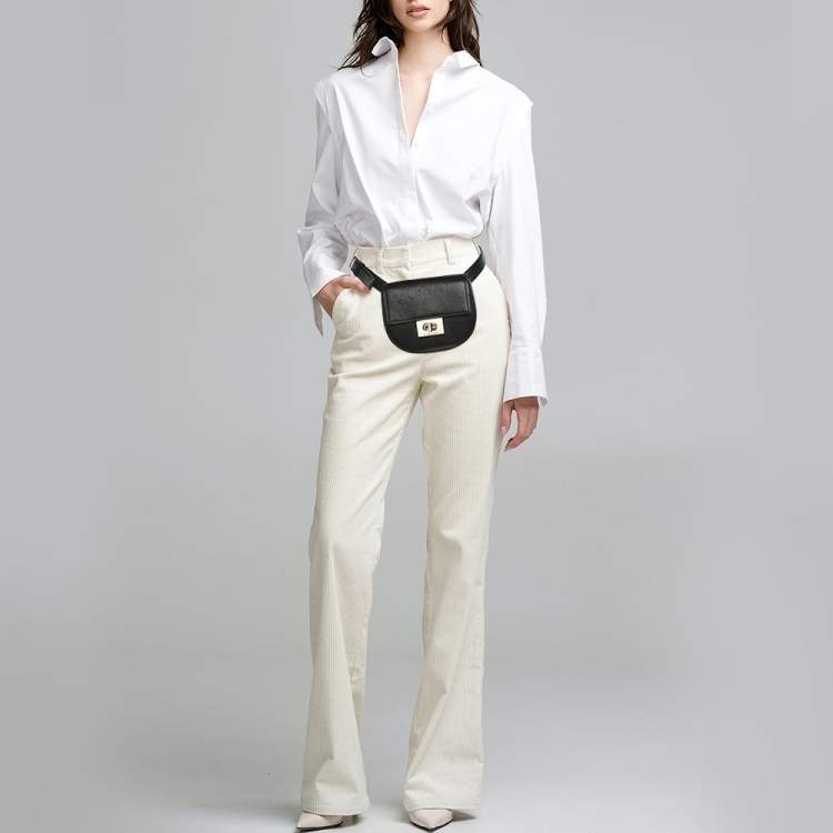 Pre Owned Kate Spade Black Leather Belt Bag