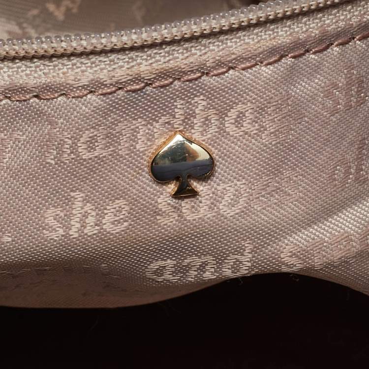 مملوكة مسبقًا Kate Spade Woods Drive Bodie Navy Blue/Lilac Leather Tote