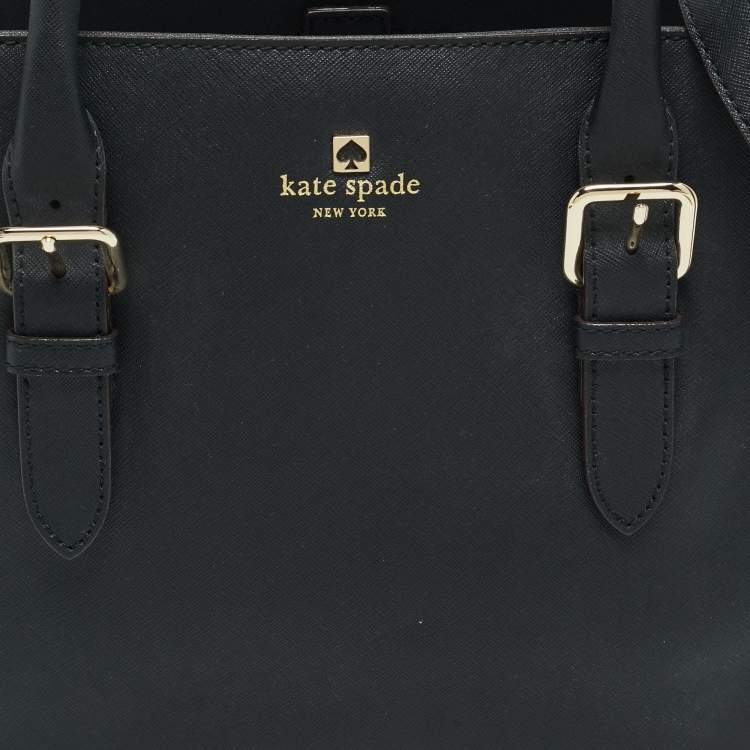 Pre Owned Kate Spade Cove Street Black Saffiano Leather Buckle Detail Tote