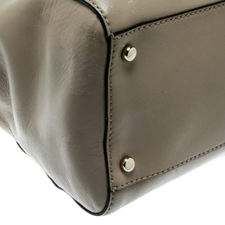 Pre Owned Kate Spade Beige/Black Leather Catherine Street Top Handle Bag