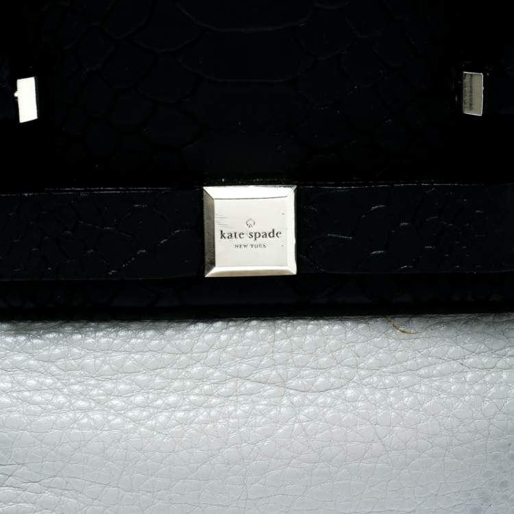 Pre Owned Kate Spade Cream/Black Leather Satchel