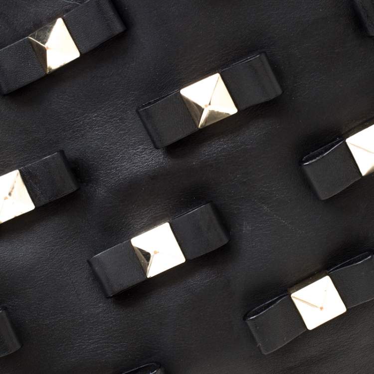 Pre Owned Kate Spade Black Leather Bow Terrace Janis Tote