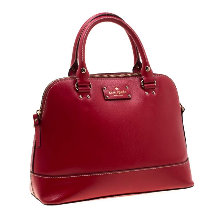 مملوكة مسبقًا Kate Spade Red Leather Wellesley Rachelle Satchel