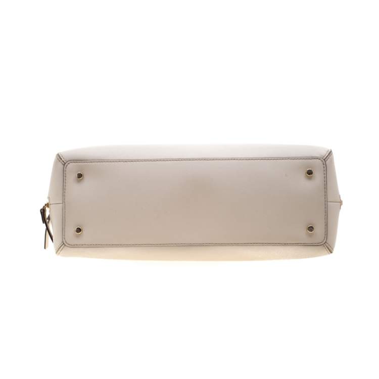 Pre Owned Kate Spade Light Beige Leather Maise Dome Satchel