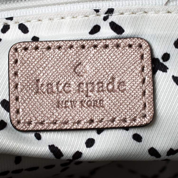 Pre Owned Kate Spade Peach Metallic Leather Satchel