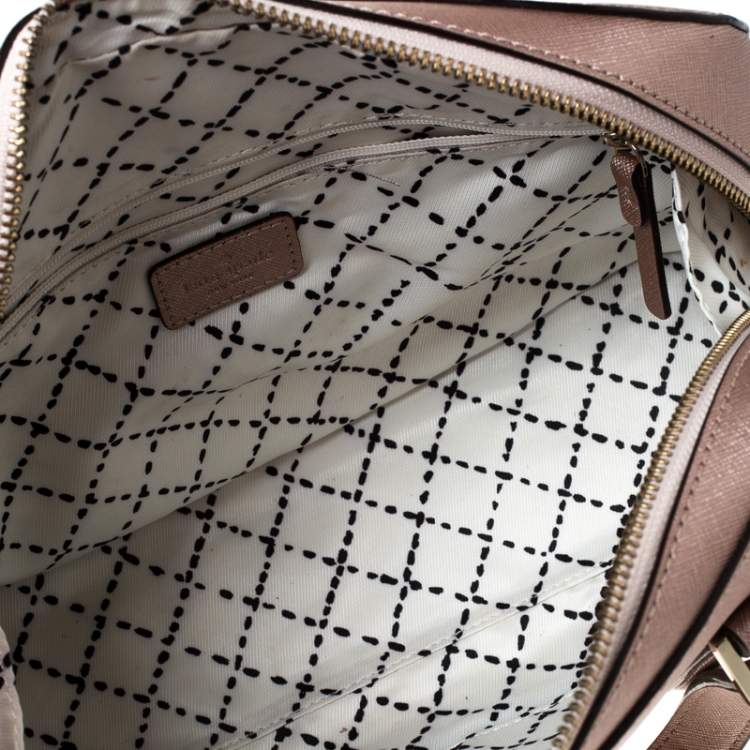 Pre Owned Kate Spade Peach Metallic Leather Satchel