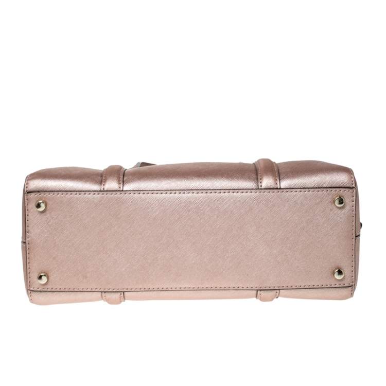 Pre Owned Kate Spade Peach Metallic Leather Satchel