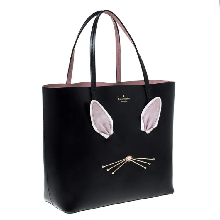 Pre Owned Kate Spade Black Leather Rabbit Little Len Tote