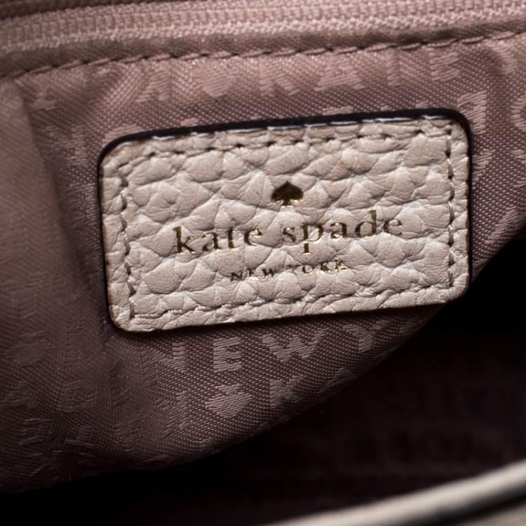 Pre Owned Kate Spade Cream Leather Tallulah Everett Way Top Handle Bag
