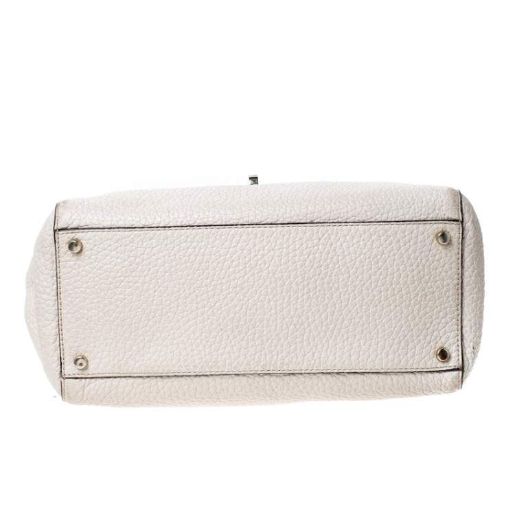 Pre Owned Kate Spade Cream Leather Tallulah Everett Way Top Handle Bag