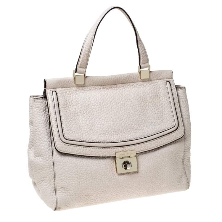 Pre Owned Kate Spade Cream Leather Tallulah Everett Way Top Handle Bag