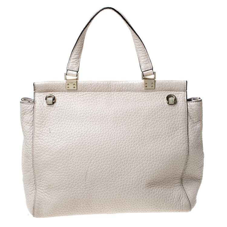 Pre Owned Kate Spade Cream Leather Tallulah Everett Way Top Handle Bag