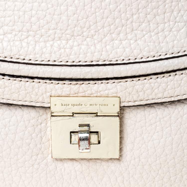 Pre Owned Kate Spade Cream Leather Tallulah Everett Way Top Handle Bag