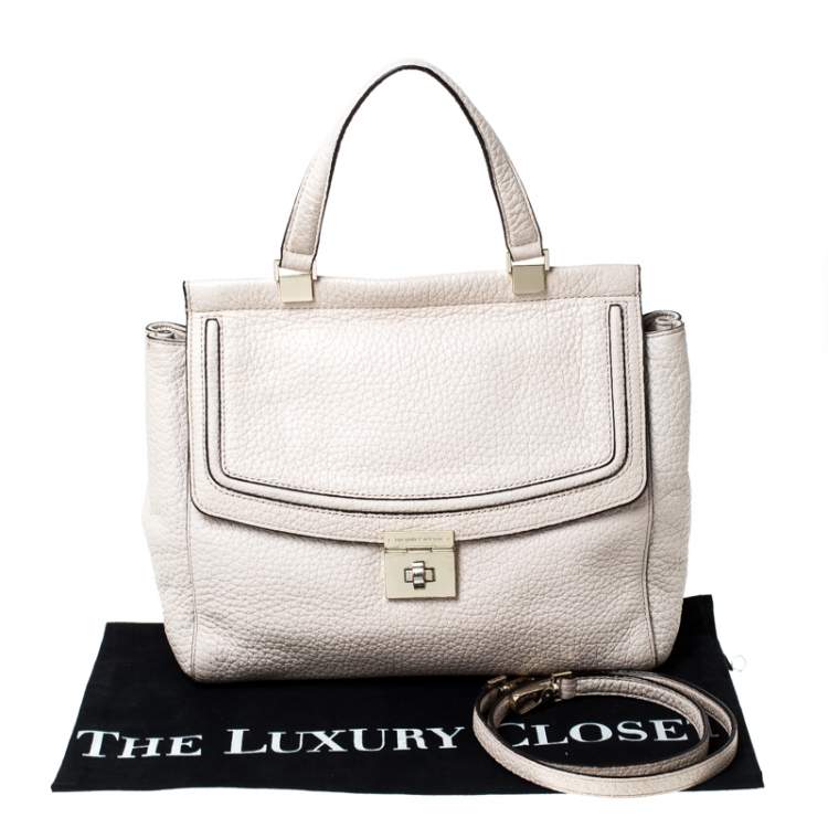 Pre Owned Kate Spade Cream Leather Tallulah Everett Way Top Handle Bag