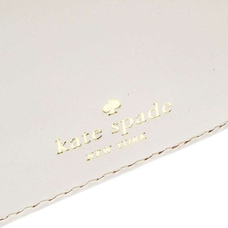Pre Owned Kate Spade Cream Leather Flap Wallet