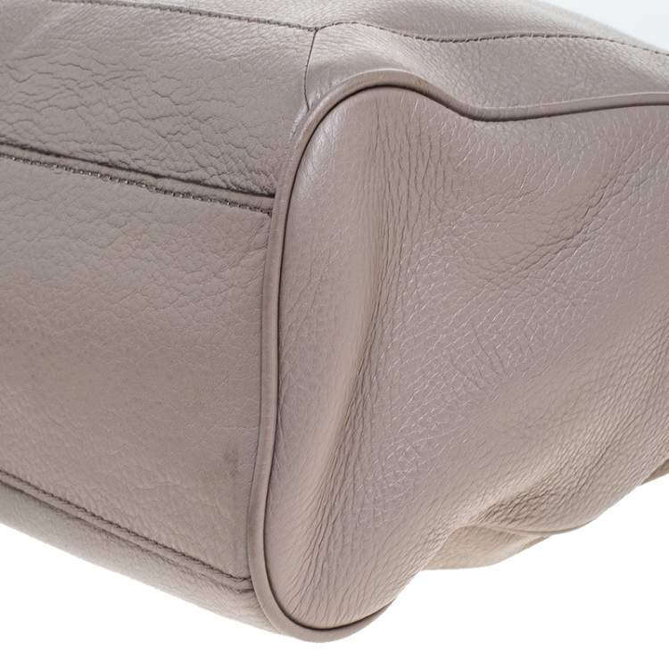 Pre Owned Kate Spade Grey Leather Shoulder Bag