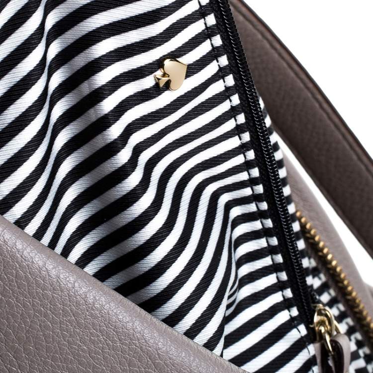 Pre Owned Kate Spade Grey Leather Shoulder Bag
