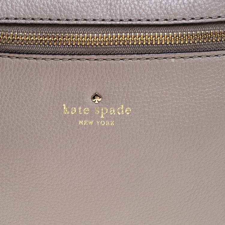 Pre Owned Kate Spade Grey Leather Shoulder Bag
