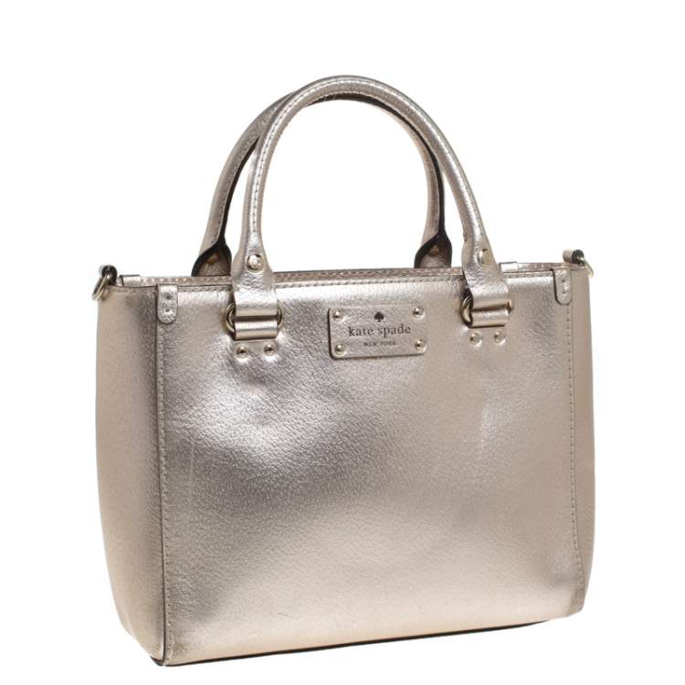 Pre Owned Kate Spade Metallic Leather Tote