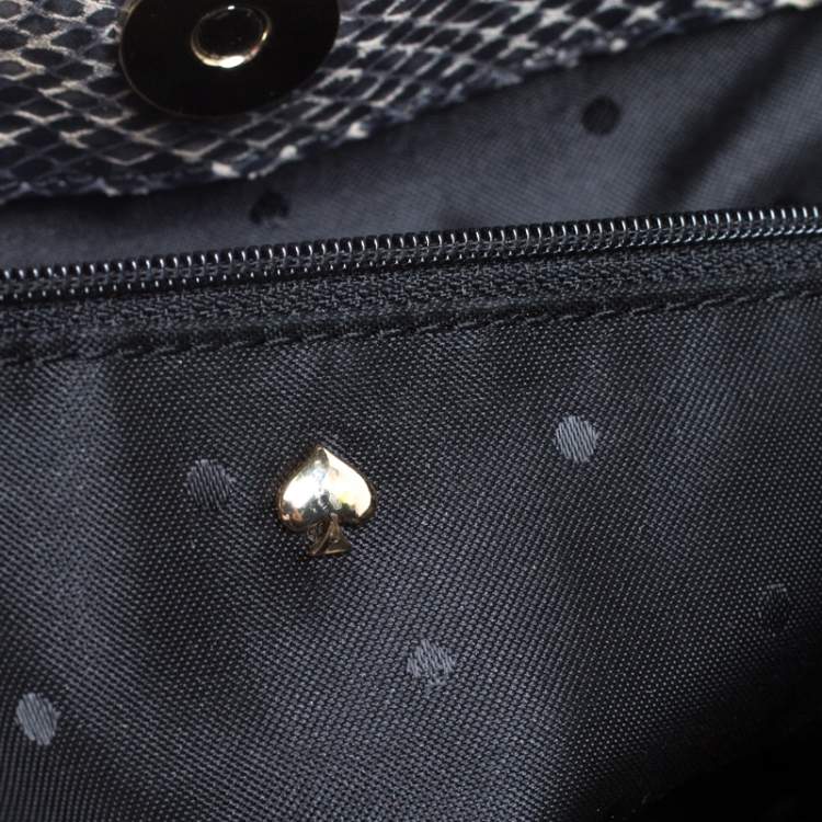 مملوكة مسبقًا Kate Spade Grey/Beige Snake Effect Leather South Kensington Denee Tote