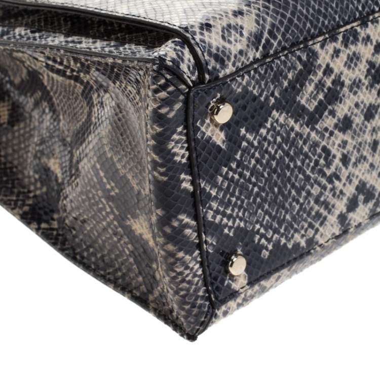 مملوكة مسبقًا Kate Spade Grey/Beige Snake Effect Leather South Kensington Denee Tote