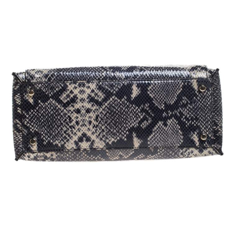 مملوكة مسبقًا Kate Spade Grey/Beige Snake Effect Leather South Kensington Denee Tote