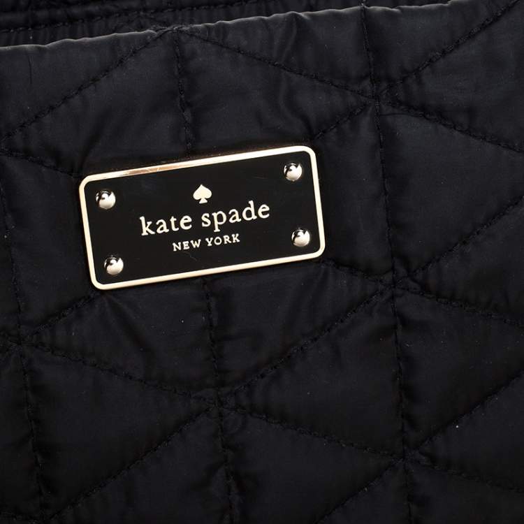Pre Owned Kate Spade Black Quilted Nylon New Lightweight Tote 