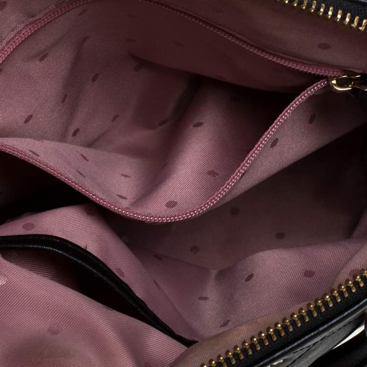 Pre Owned Kate Spade Black Leather Patterson Drive Dome Satchel 