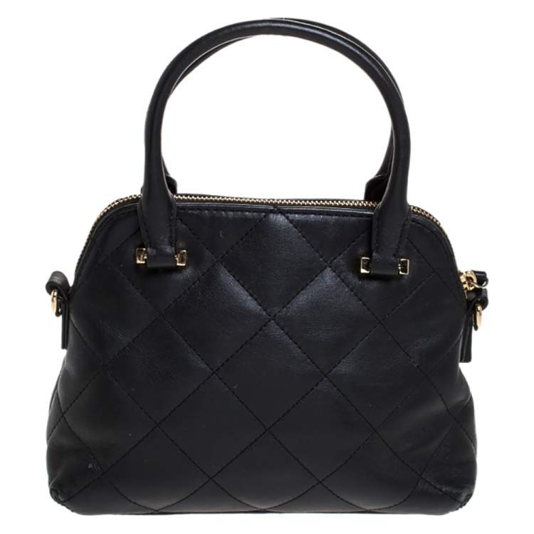 Pre Owned Kate Spade Black Leather Patterson Drive Dome Satchel 
