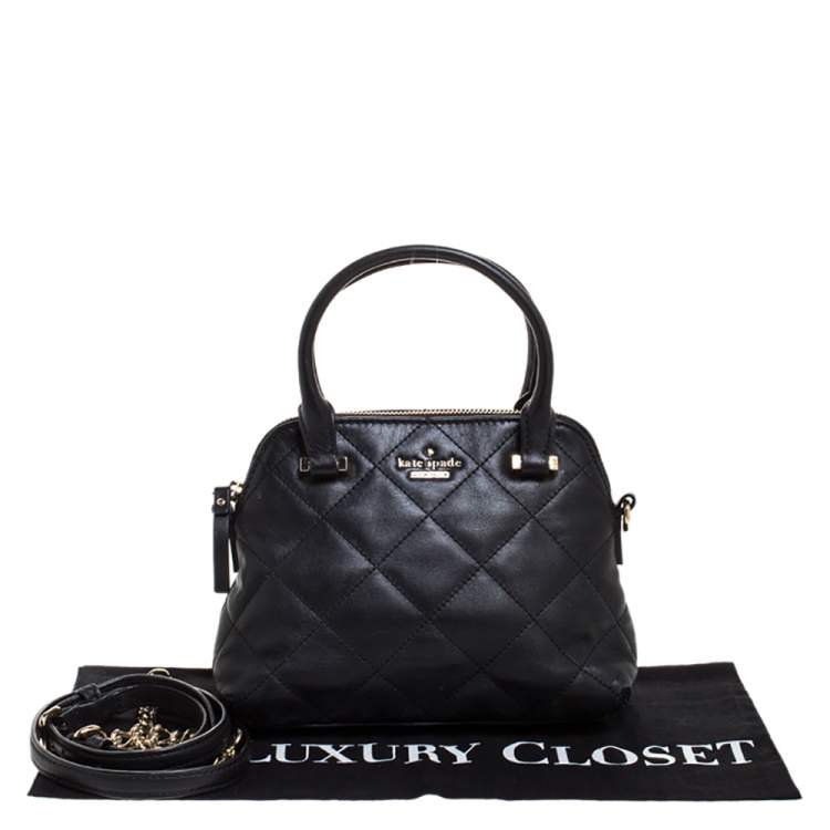 Pre Owned Kate Spade Black Leather Patterson Drive Dome Satchel 
