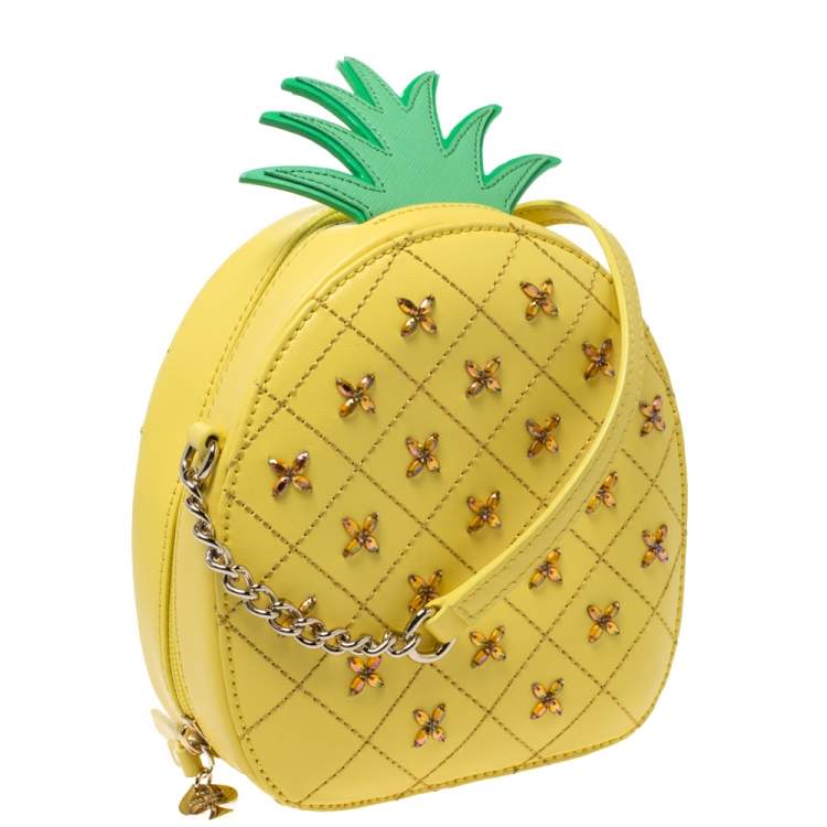 مملوكة مسبقًا Kate Spade Yellow Pineapple Leather Crossbody Bag
