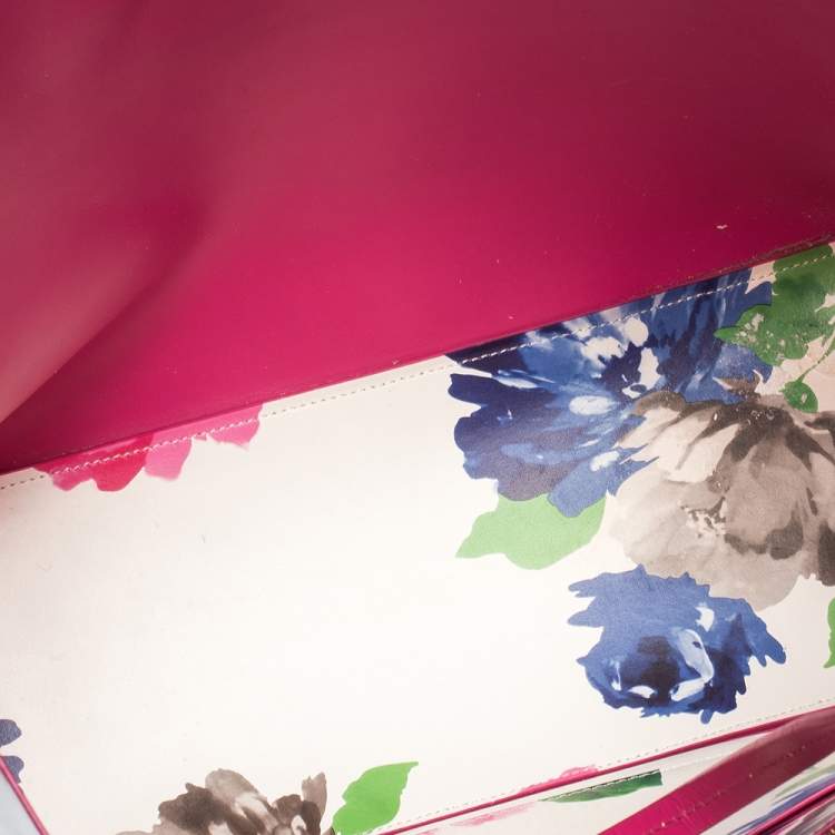 Pre Owned Kate Spade Multicolor Printed Leather Turn Over A New Leaf Len Tote