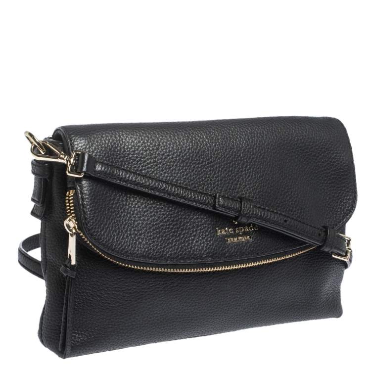Pre Owned Kate Spade Black Leather Polly Shoulder Bag