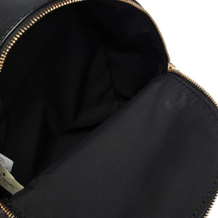 Pre Owned Kate Spade Black Velvet and Leather Mini Watson Lane Merry Backpack