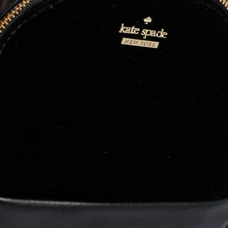 Pre Owned Kate Spade Black Velvet and Leather Mini Watson Lane Merry Backpack