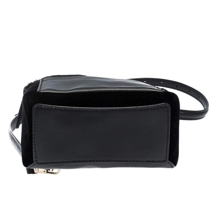 Pre Owned Kate Spade Black Velvet and Leather Mini Watson Lane Merry Backpack