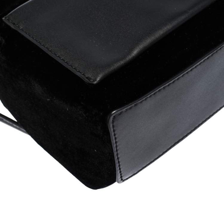 Pre Owned Kate Spade Black Velvet and Leather Mini Watson Lane Merry Backpack