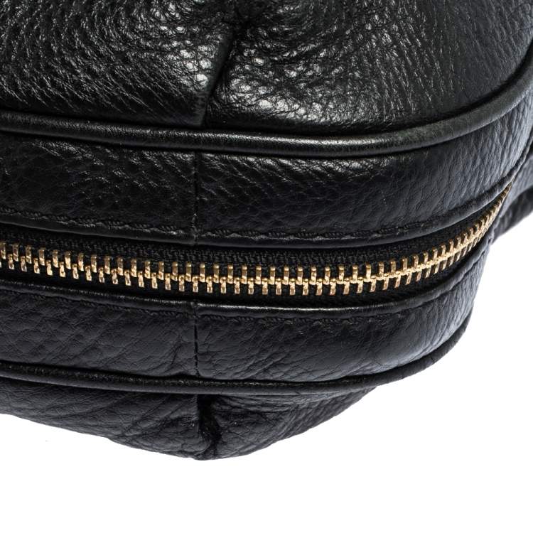 Pre Owned Kate Spade Black Leather Zip Hobo