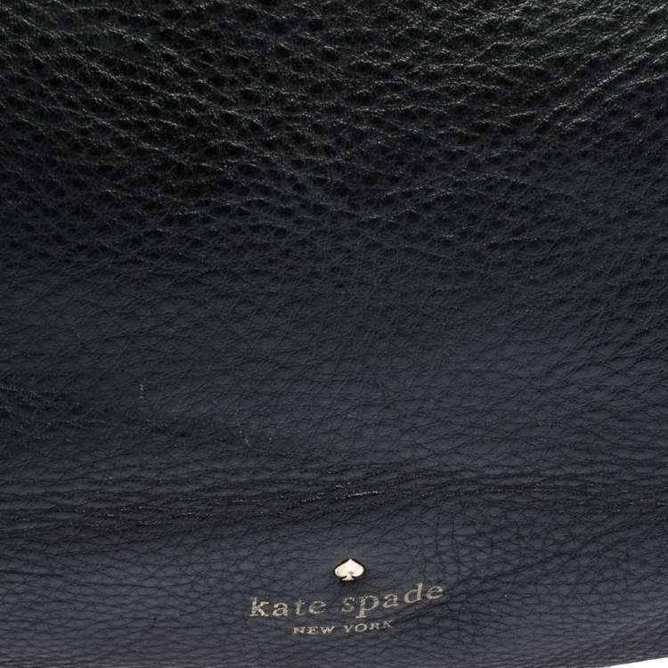 Pre Owned Kate Spade Black Leather Zip Hobo