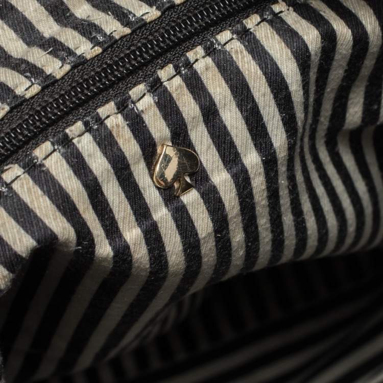 Pre Owned Kate Spade Black Leather Zip Hobo