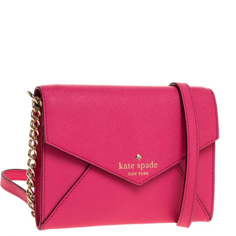 مملوكة مسبقًا Kate Spade Pink Leather Envelope Flap Shoulder Bag