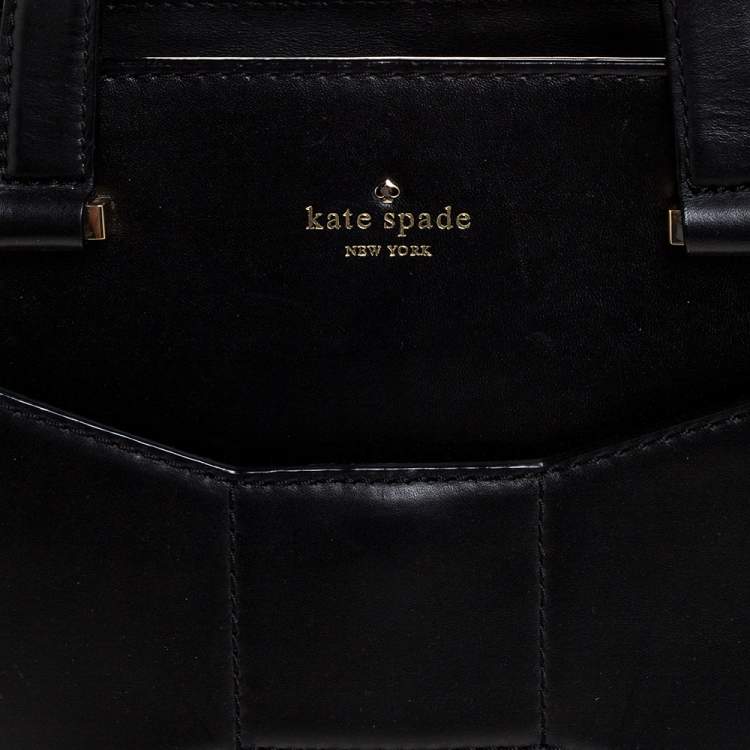 Pre Owned Kate Spade Black Leather Bow Tote