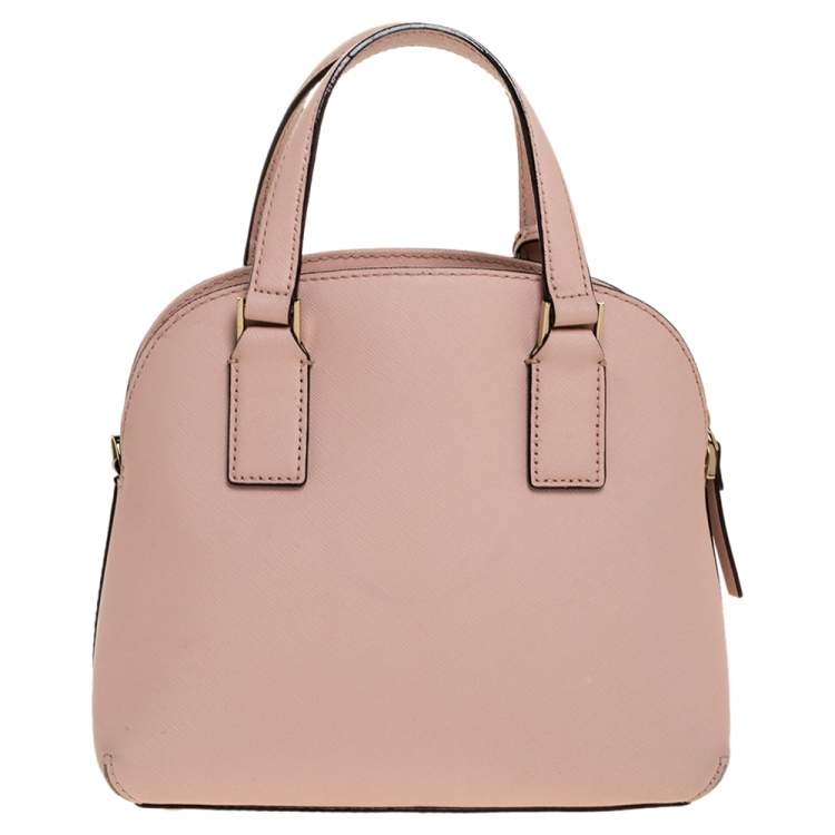 Pre Owned Kate Spade Powder Pink Leather Sylvia Dome Satchel
