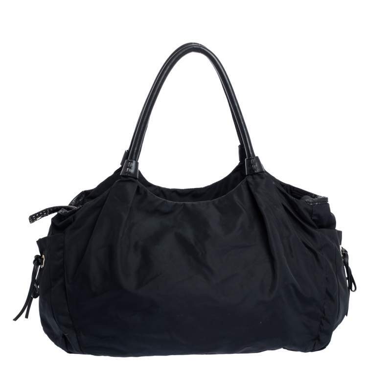 Pre Owned Kate Spade Black Nylon and Leather Stevie Diaper Bag