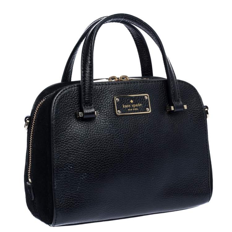 Pre Owned Kate Spade Black Leather and Nubuck Crossbody Bag