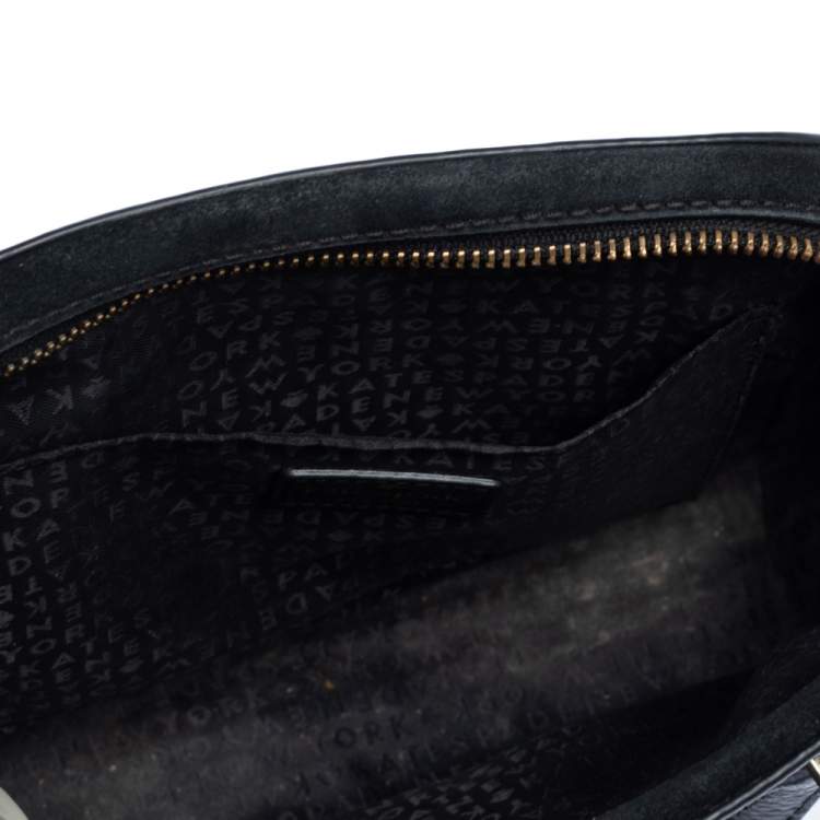 Pre Owned Kate Spade Black Leather and Nubuck Crossbody Bag