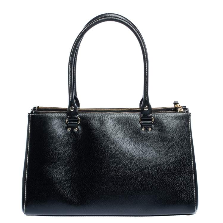 مملوكة مسبقًا Kate Spade Black Leather Double Zip Tote