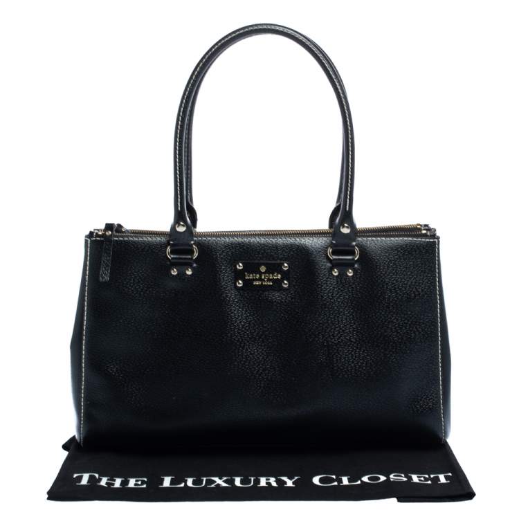 مملوكة مسبقًا Kate Spade Black Leather Double Zip Tote