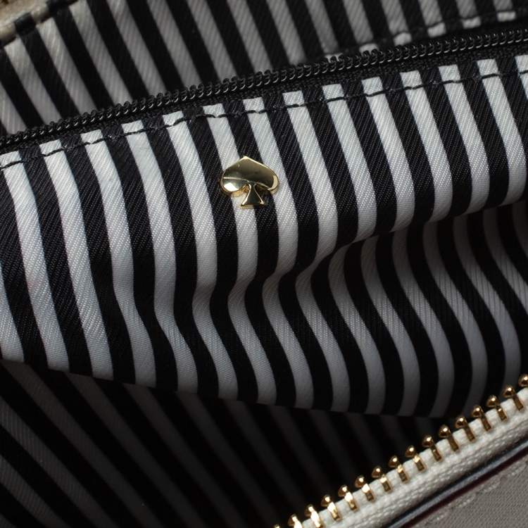 Pre Owned Kate Spade Off White Leather Shopper Tote