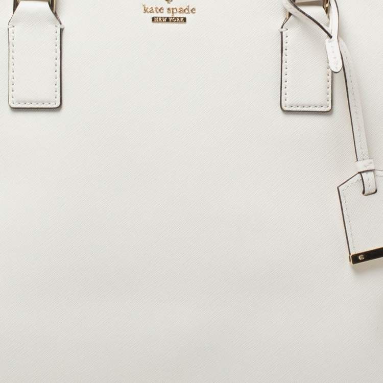 Pre Owned Kate Spade Off White Leather Shopper Tote